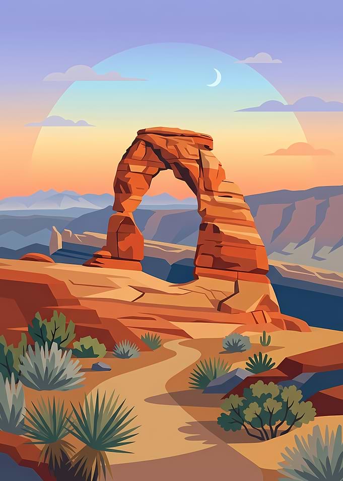 Desert Arch at Sunset