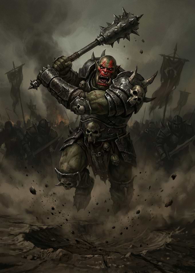 Orc Warrior with Spiked Mace