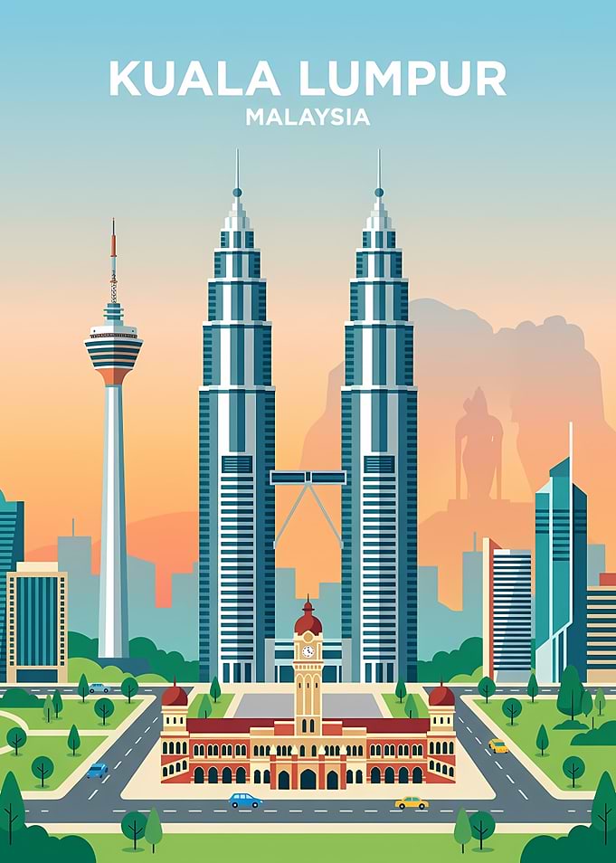 Kuala Lumpur Cityscape Illustration