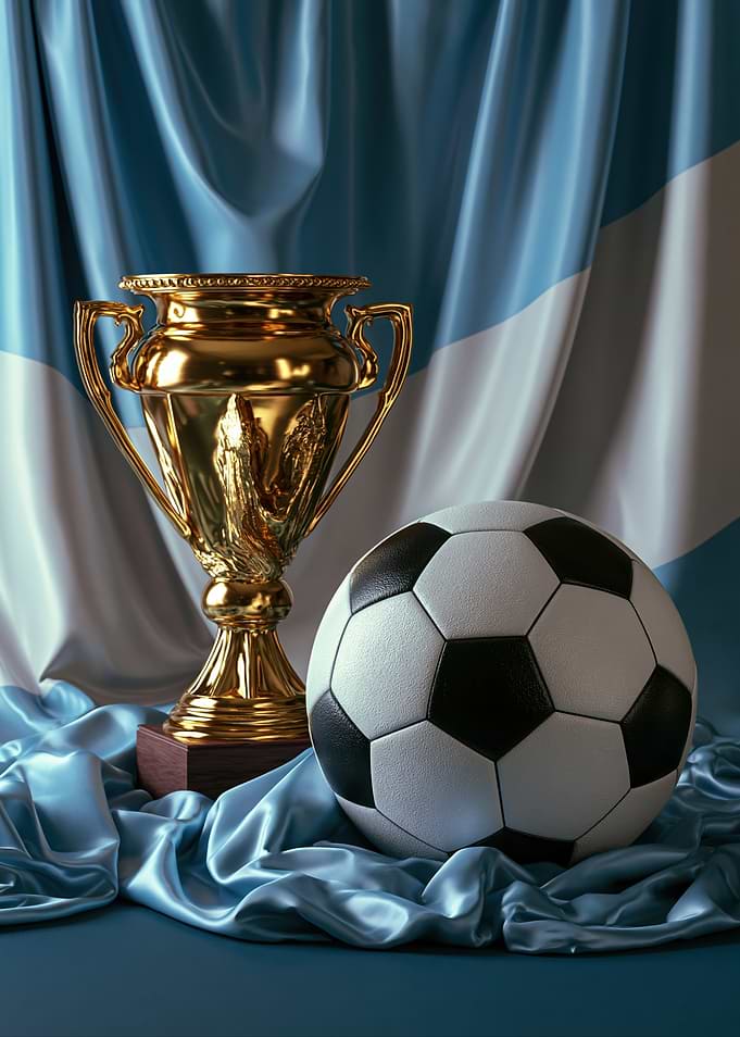 Golden Soccer Trophy and Ball