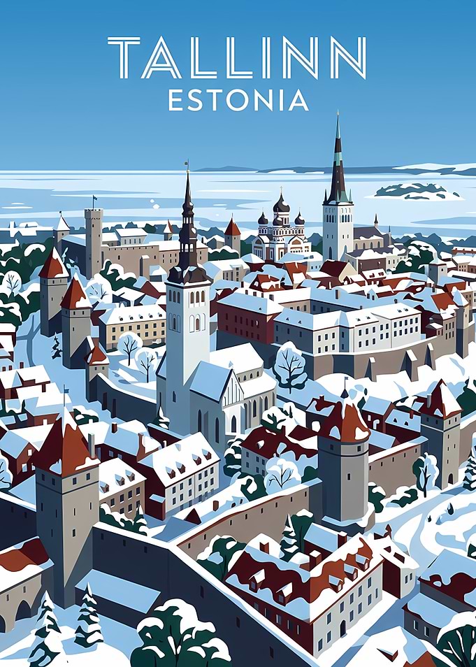 Tallinn Estonia Winter Cityscape
