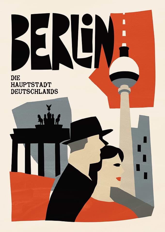Berlin Vintage Style Travel Poster