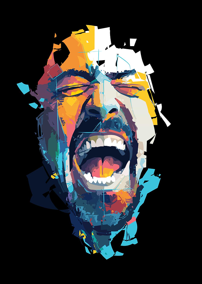 Abstract Portrait of a Screaming Man