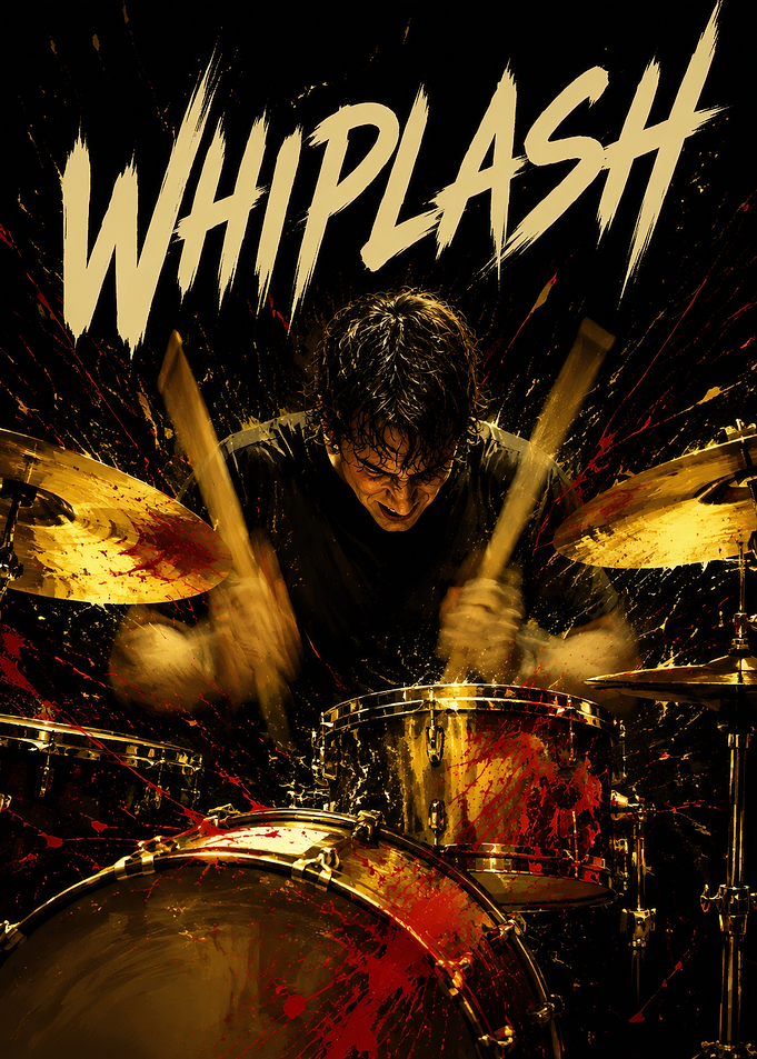 Whiplash Movie Poster Intense Drumming Art
