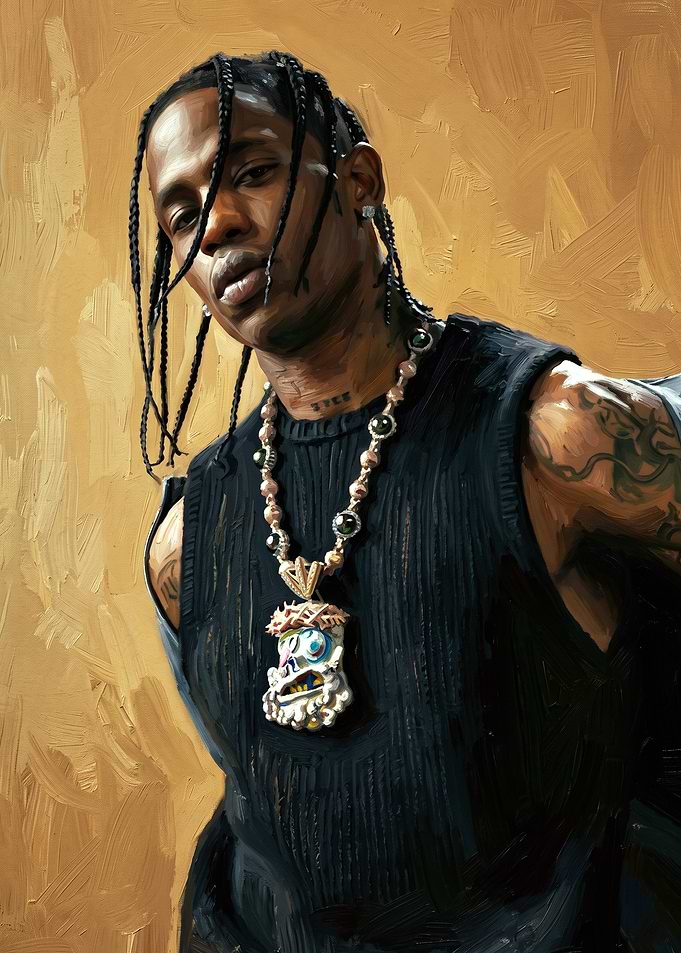 Travis Scott Portrait Painting