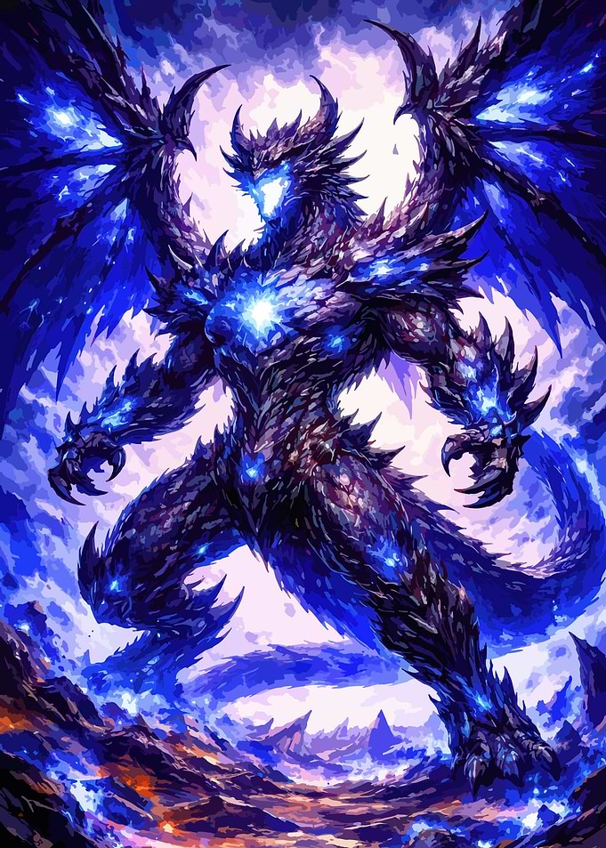 Blue Fiery Dragon