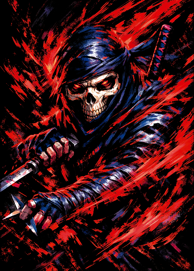 Skull Ninja with Glowing Eyes