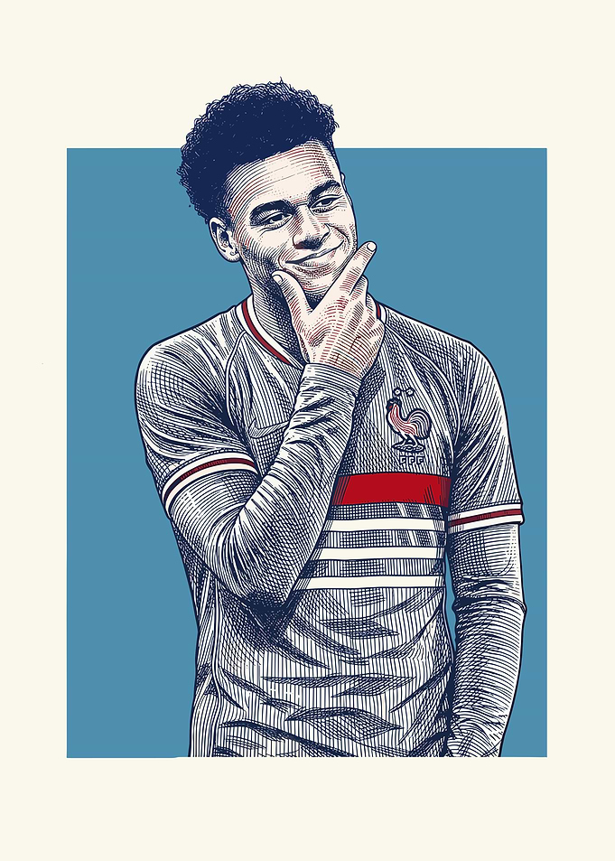 Desire doue Football Player in French Jersey
