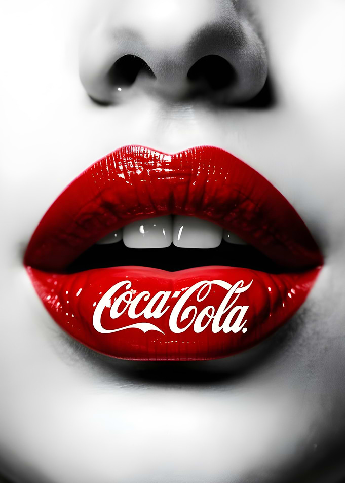 Coca-Cola Logo on Red Lips