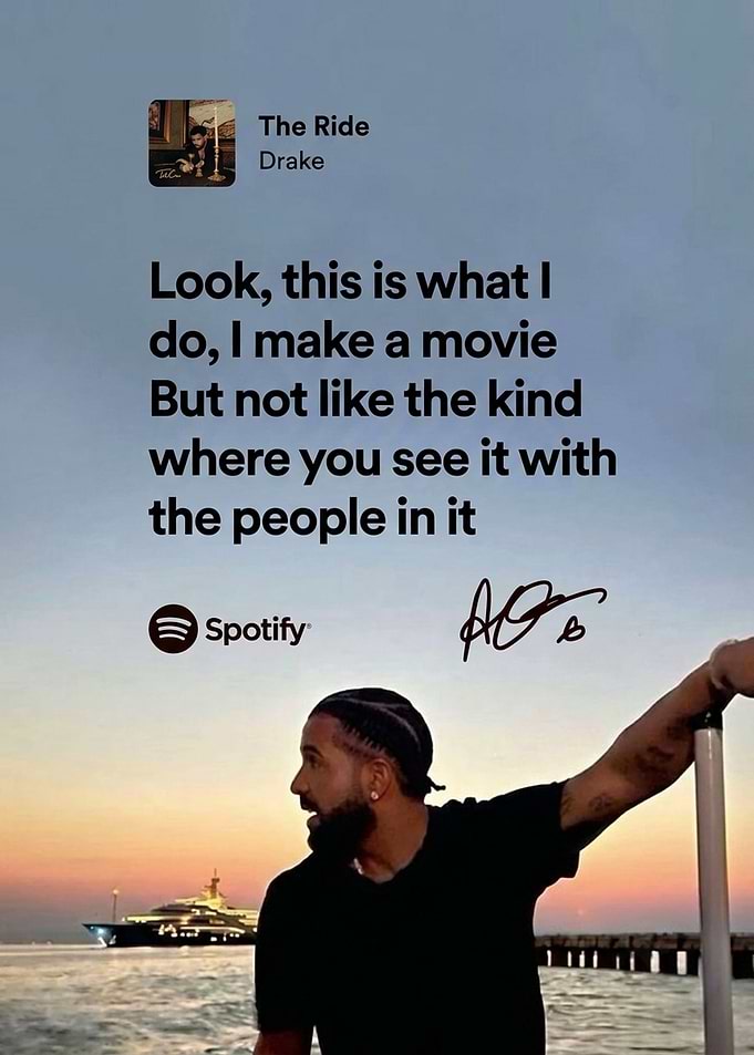 Drake's 'The Ride' Spotify Lyric Art