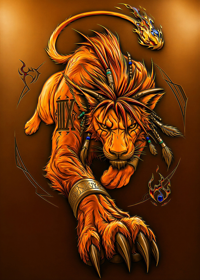Red XIII Nanaki Final Fantasy VII Digital Art