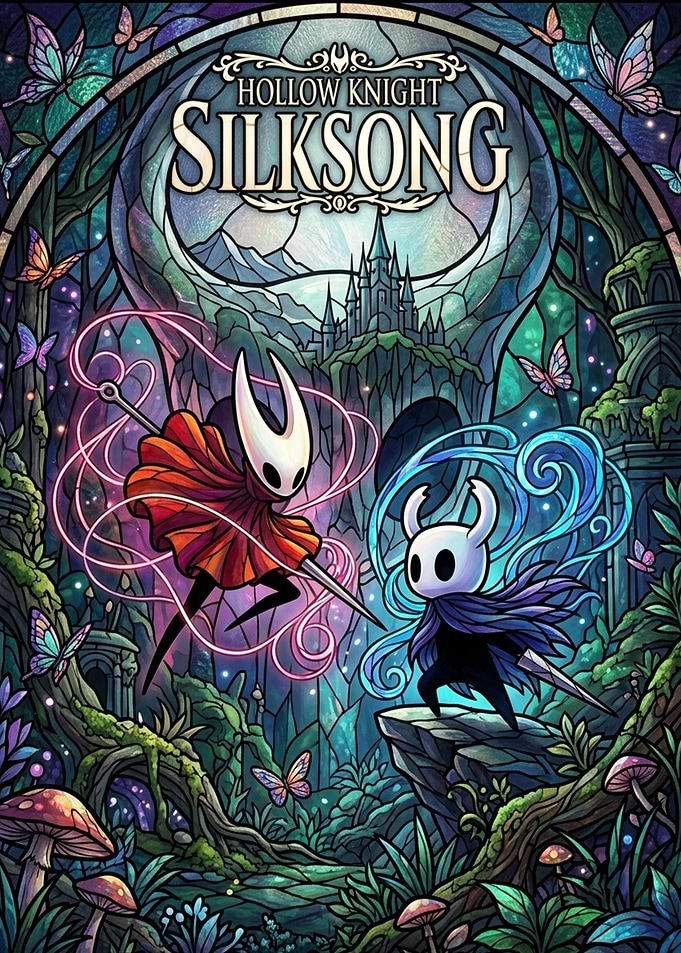 Hollow Knight Silksong Stained Glass Art