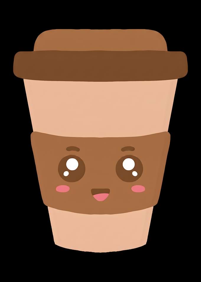 Cute Kawaii Coffee Cup Illustration