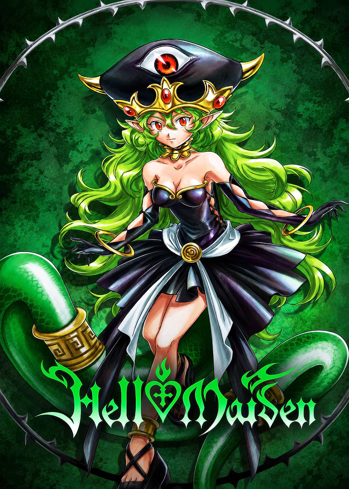 Hell Maiden Anime Character with Snake