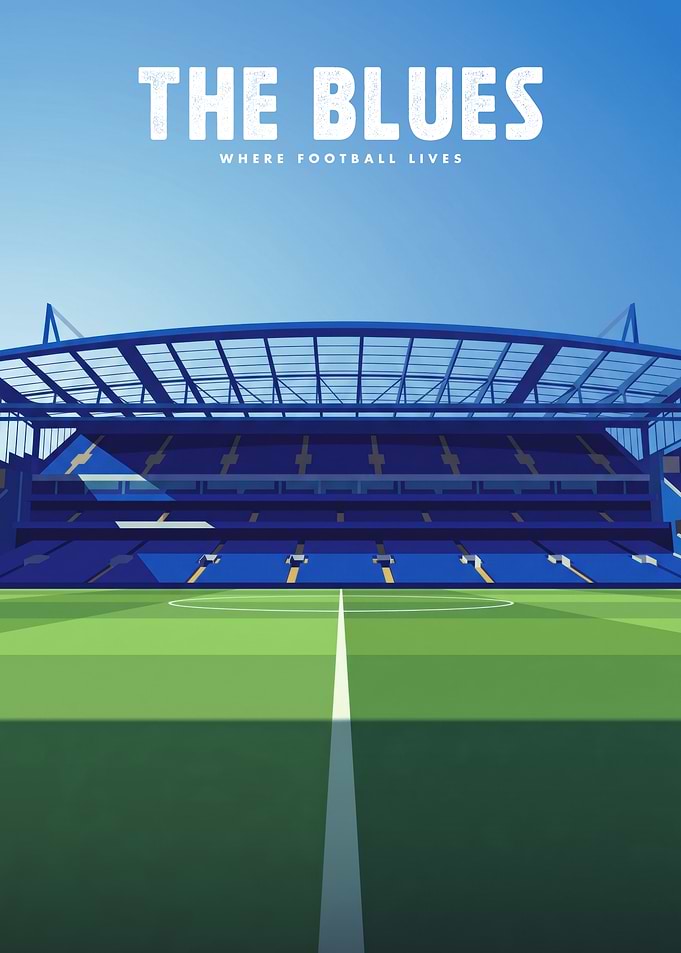 The Blues Chelsea Football Stadium Illustration