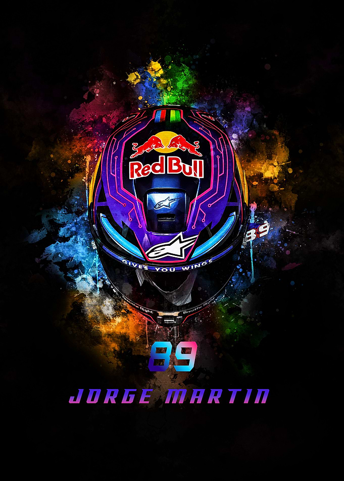 Jorge Martin Red Bull Helmet Art