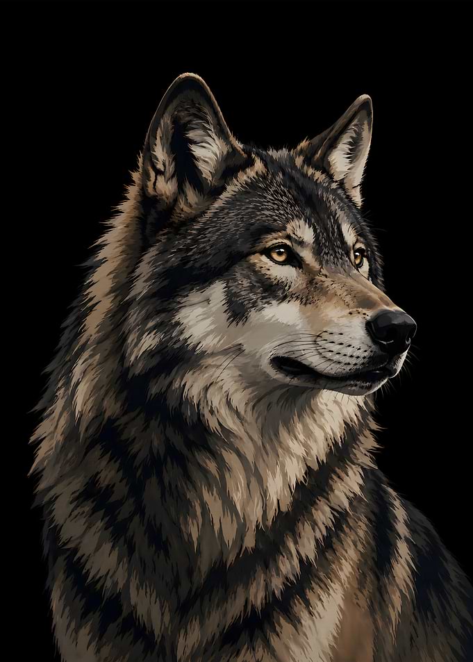 Detailed Wolf Portrait