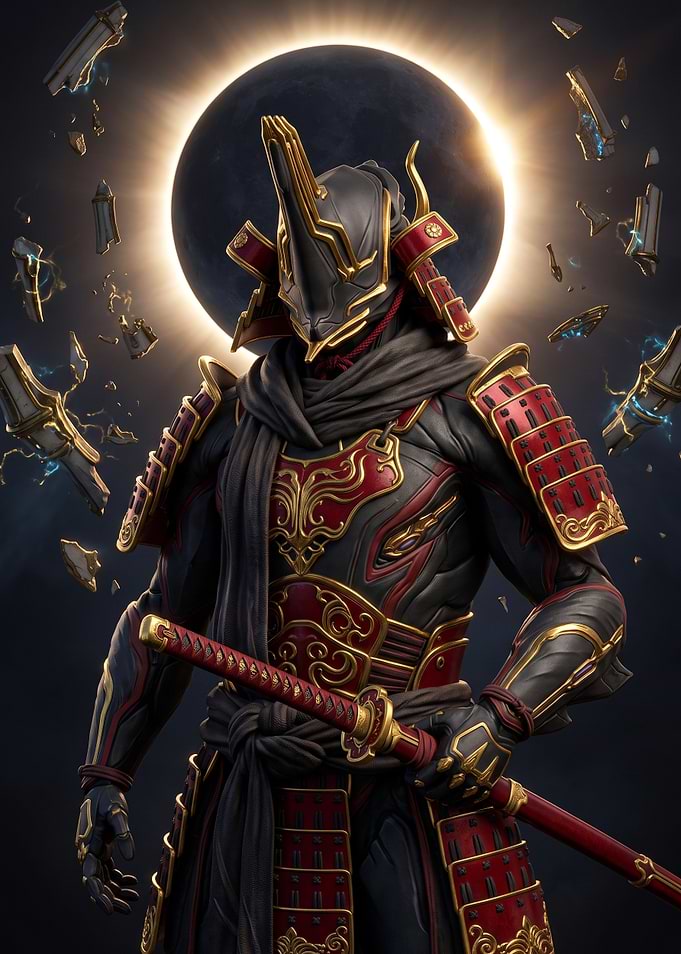umbra Samurai Warrior Under Eclipse
