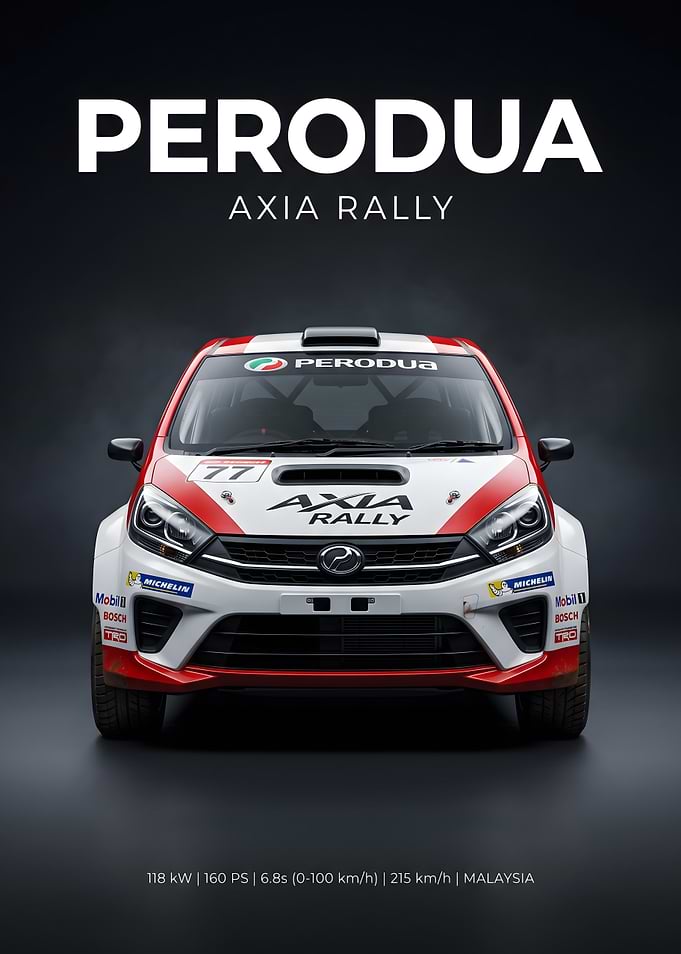Perodua Axia Rally Car Poster