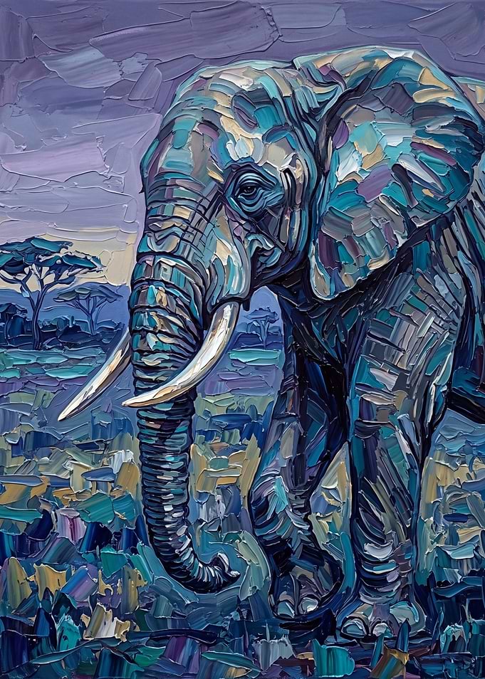 Impressionistic Elephant Painting
