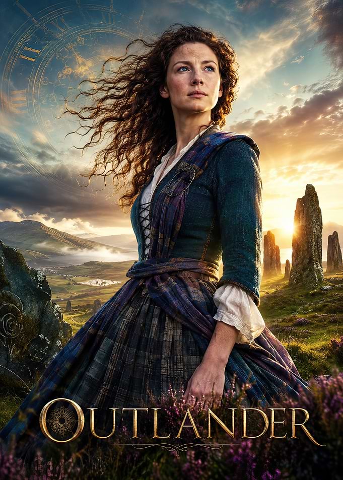 Outlander Claire Fraser in Scottish Highlands