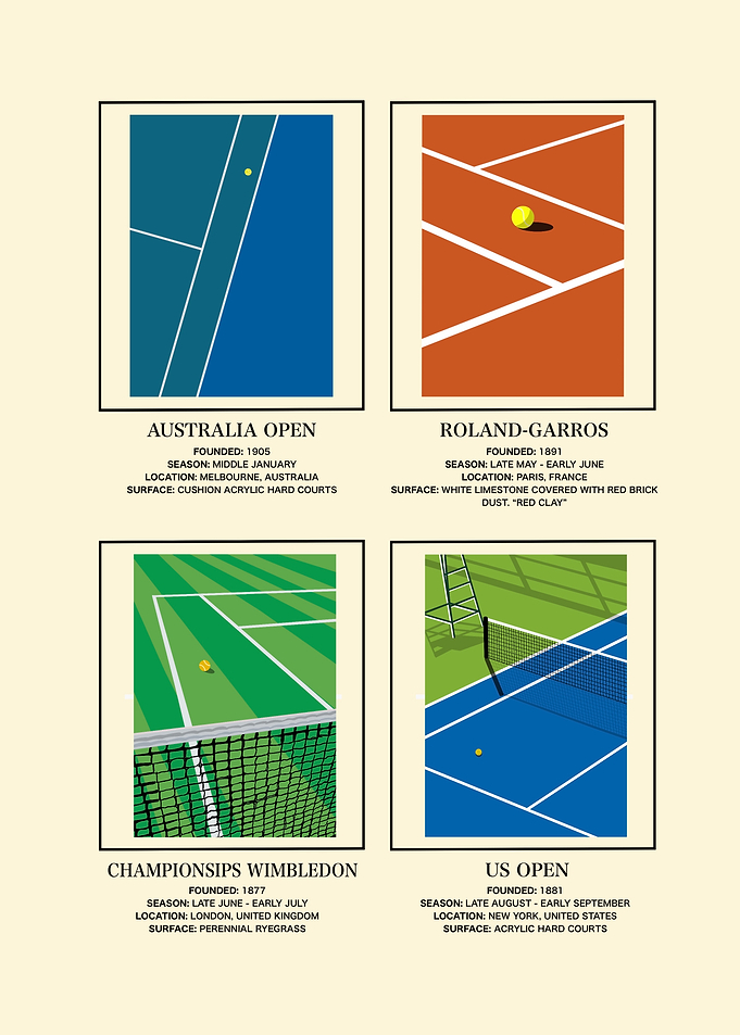 Grand Slam Tennis Court Illustrations