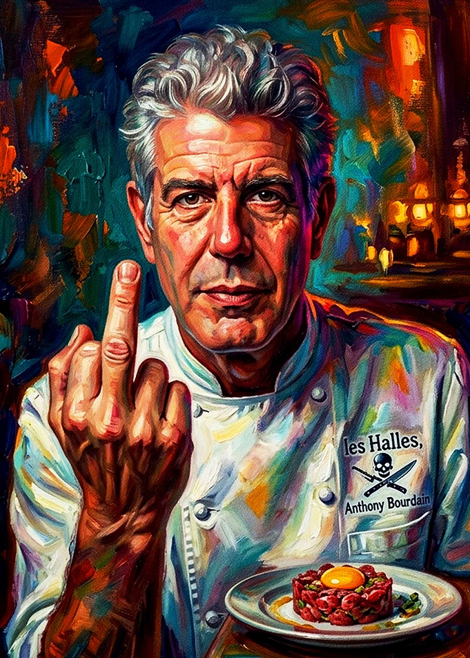 Anthony Bourdain with Steak Tartare