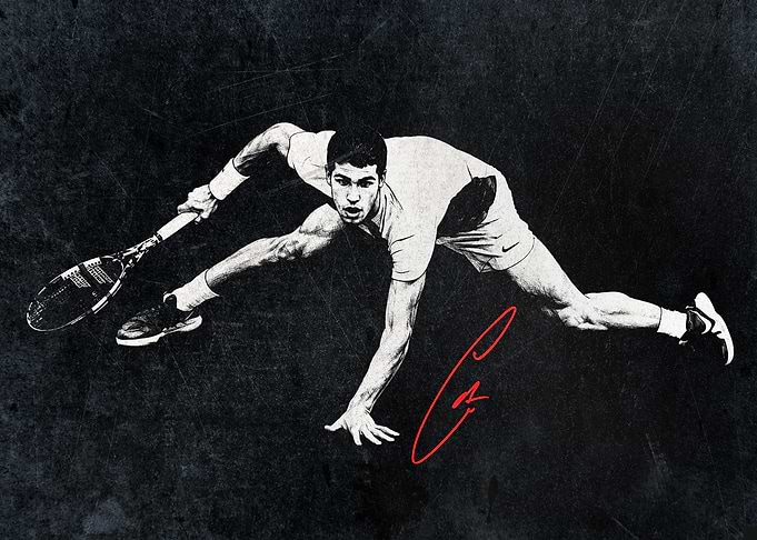 Tennis Legends in Motion | Iconic Grand Slam Inspired Wall Art