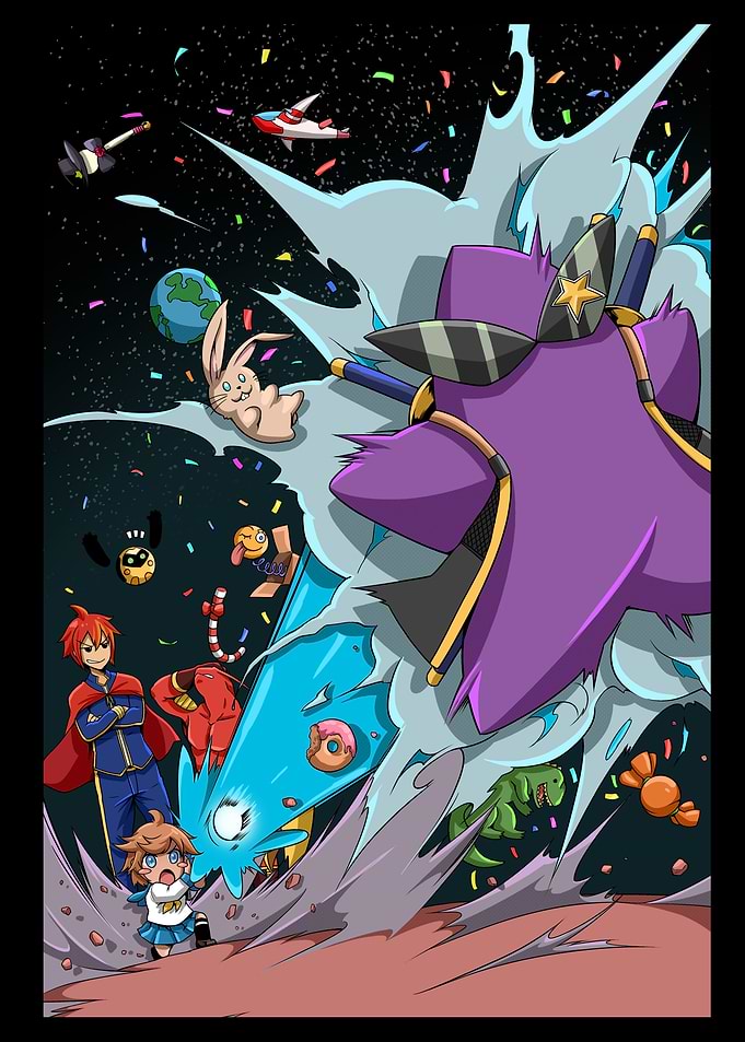 Aristar: Virtual Rivalry - Nashi vs. Fiveblade Art Print