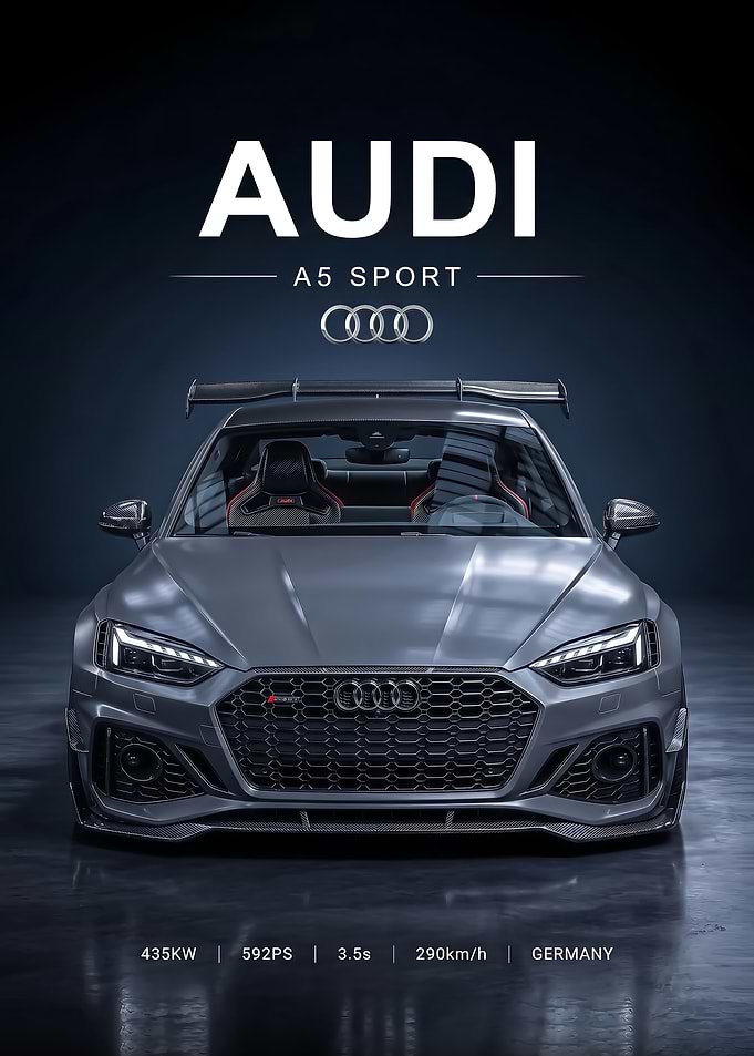 sleek Audi A5 Sport car Poster