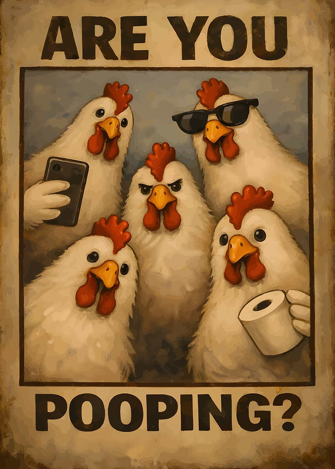 Funny Chickens Asking 'Are You Pooping?'