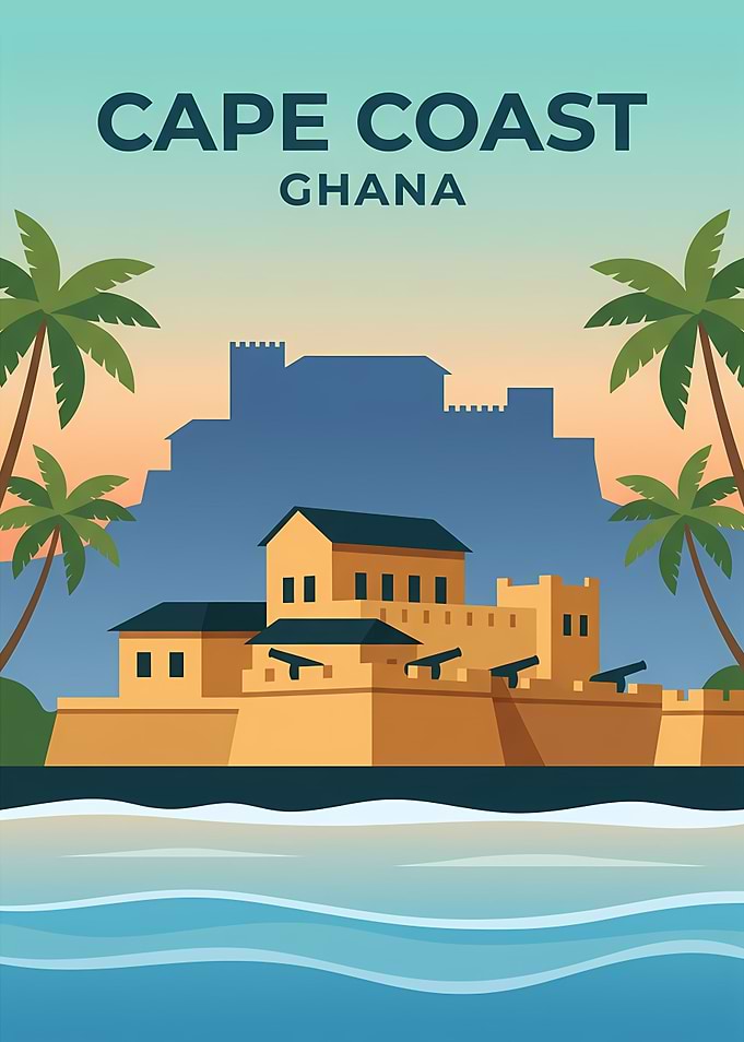 Cape Coast Ghana Travel Poster