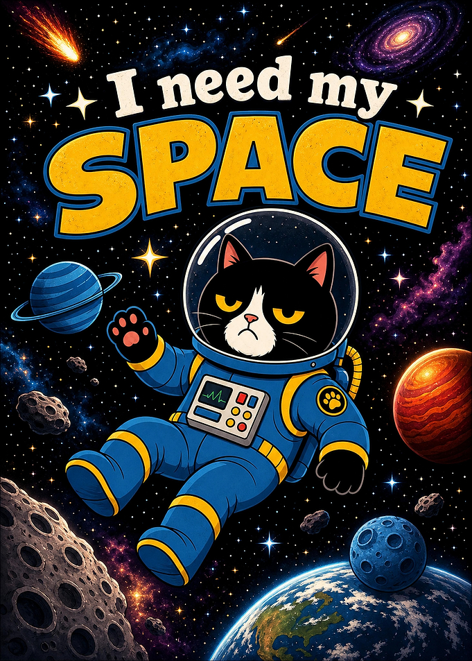 Funny Cat Astronaut in Space
