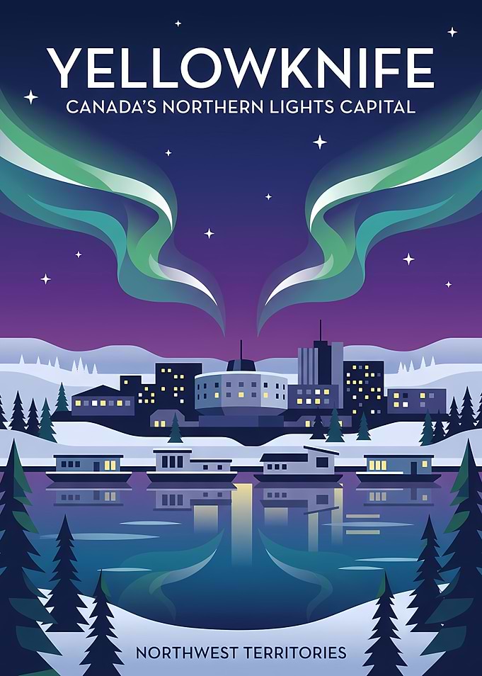Yellowknife Northern Lights Poster