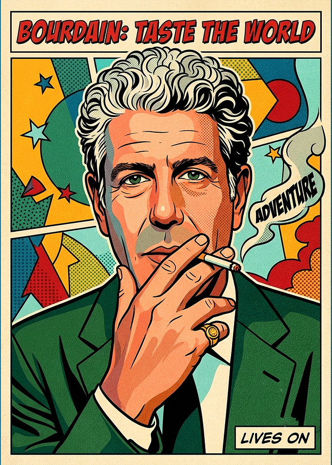 Anthony Bourdain Pop Art Portrait