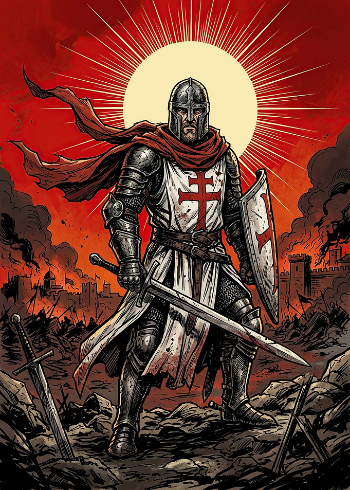 Templar Knight in Battle