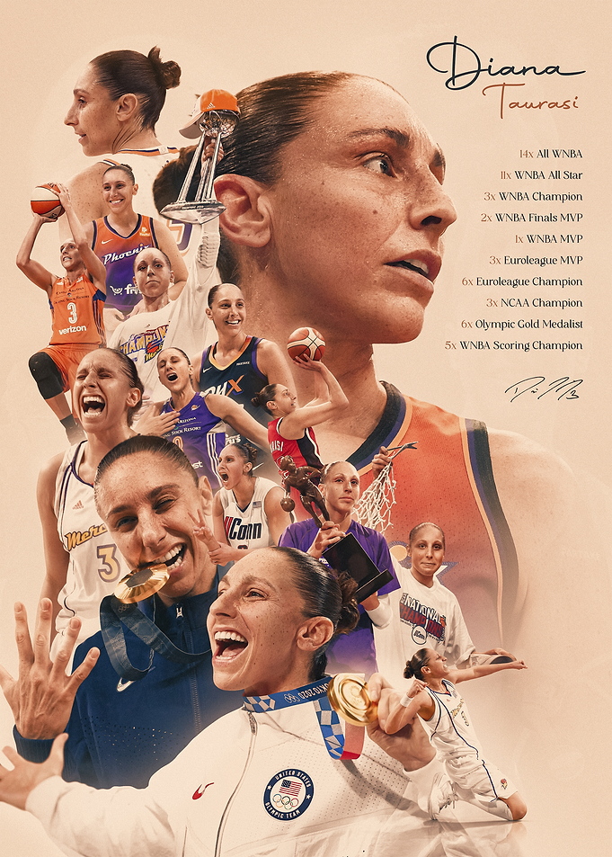 Diana Taurasi Career Accolades Collage Poster