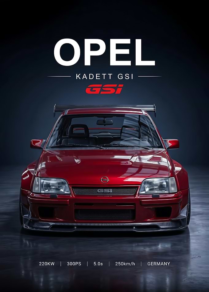 iconic Red Opel Kadett GSi race car Poster