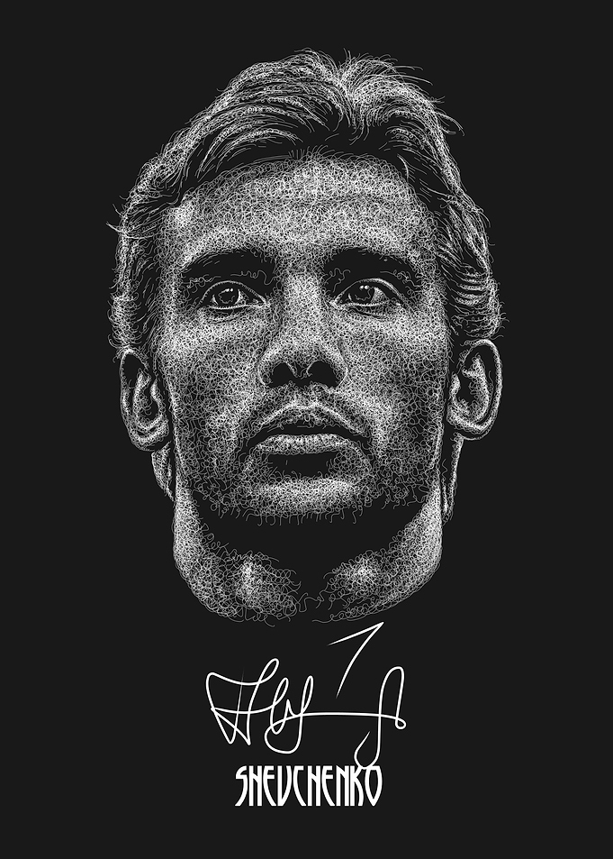 Andriy Shevchenko Scribble Art Style