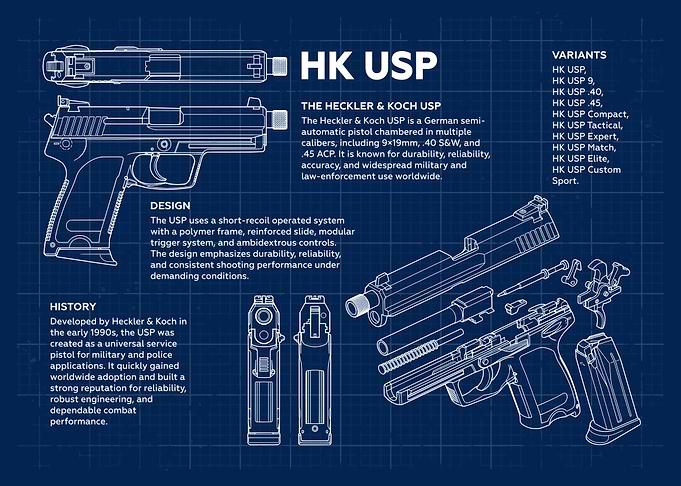 Heckler & Koch USP Blueprint