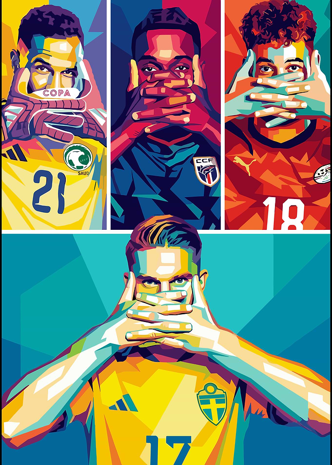 Football Players in Pop Art Style