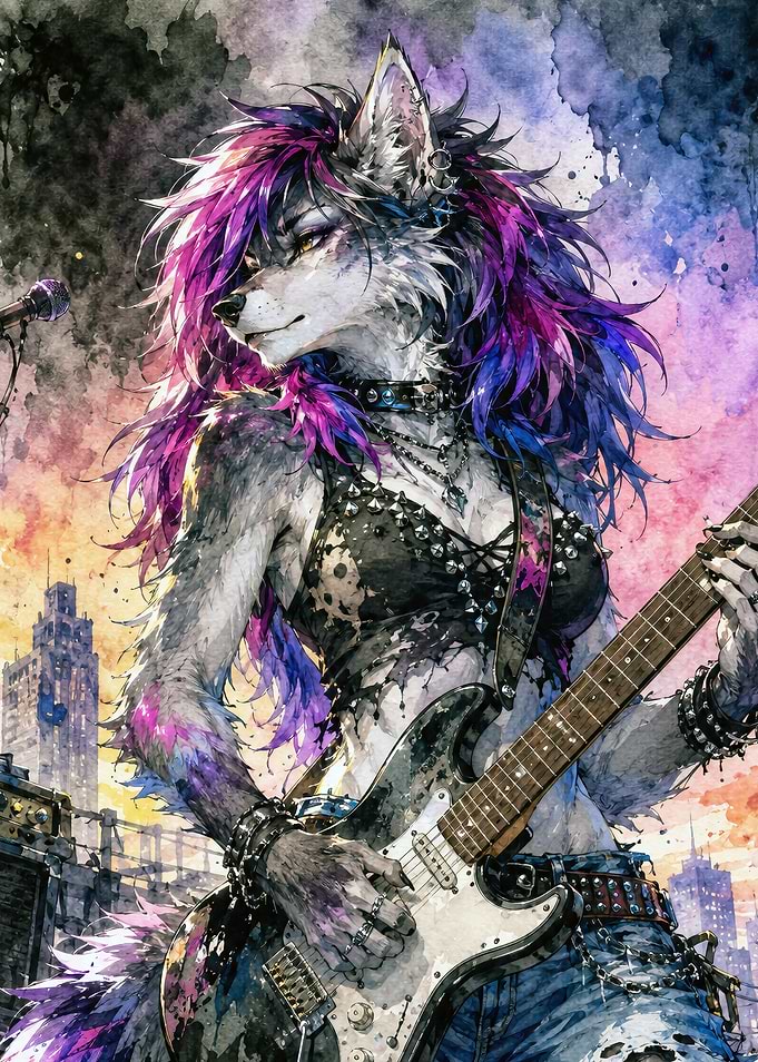 Furry Rocker Guitarist