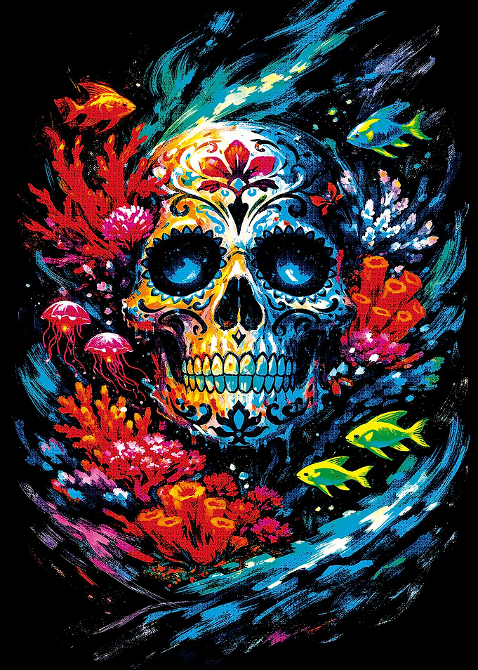 Sugar Skull Underwater Scene