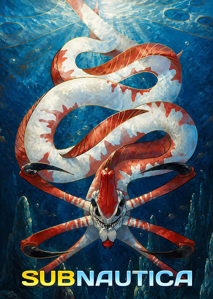 Subnautica Reaper Leviathan Underwater Digital Painting