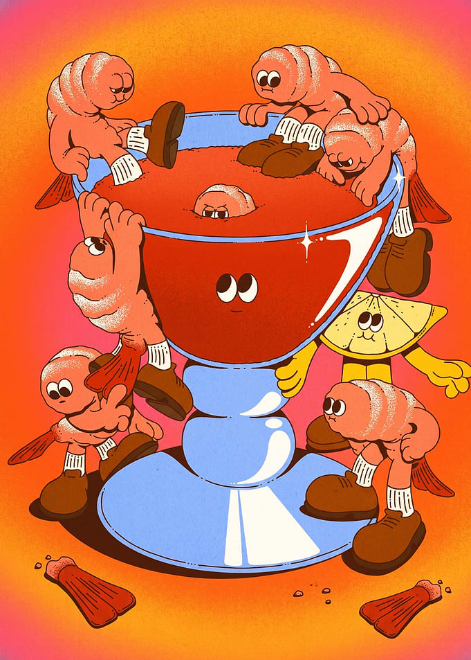 Worms in a Cocktail Glass
