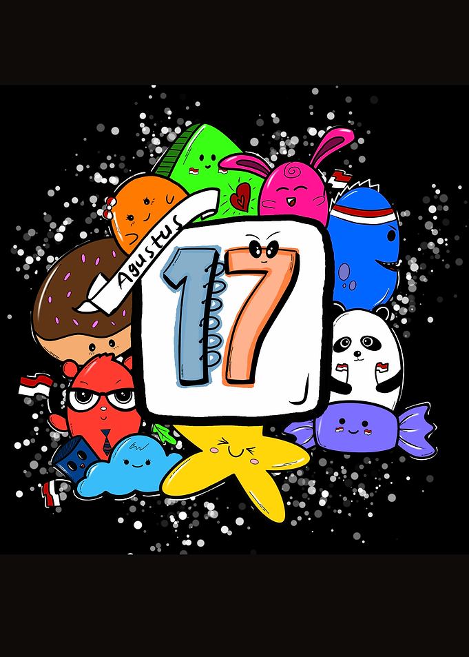 Cute Doodle Characters Celebrate August 17th