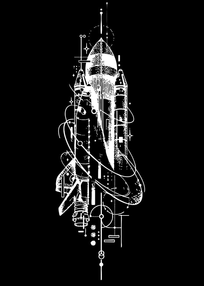 Geometric Space Shuttle Illustration