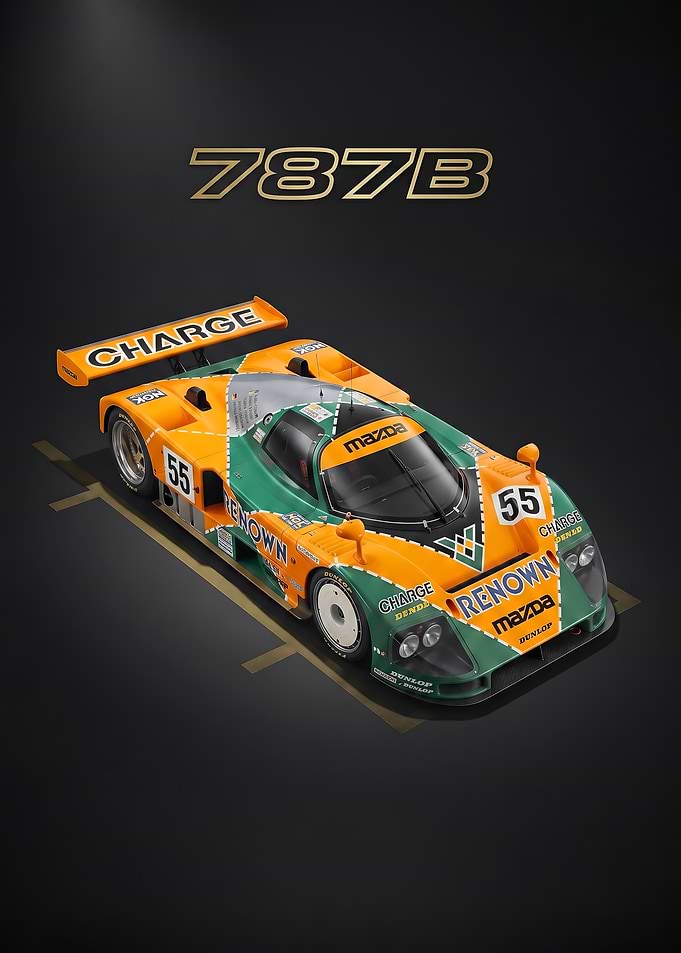 art sleek Mazda 787B Race Car Poster