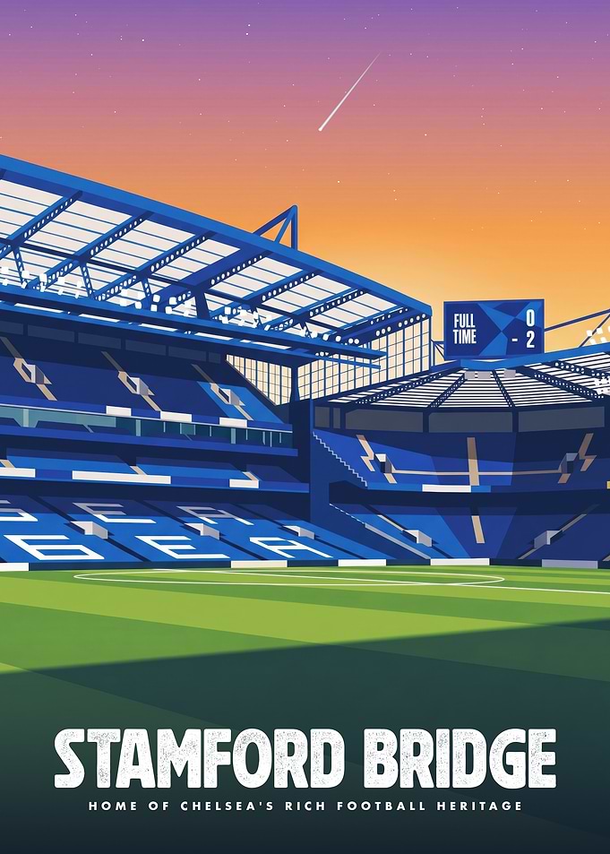 Stamford Bridge Chelsea FC Stadium Illustration