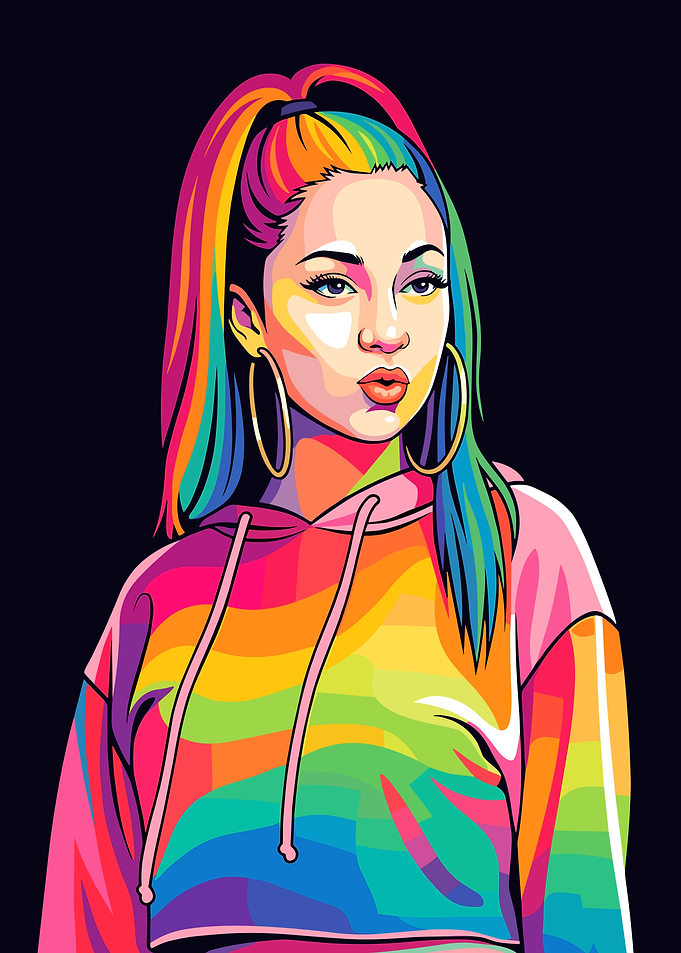 Colorful Pop Art Portrait of a Bhad Bhabie
